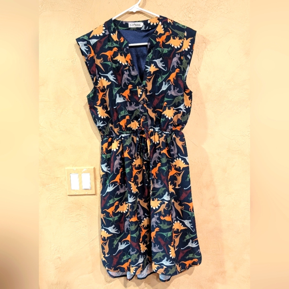 Dinosaur Print Sleeveless Dress